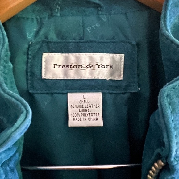Vintage Y2K Preston and York Teal Suede Jacket - Picture 3 of 5
